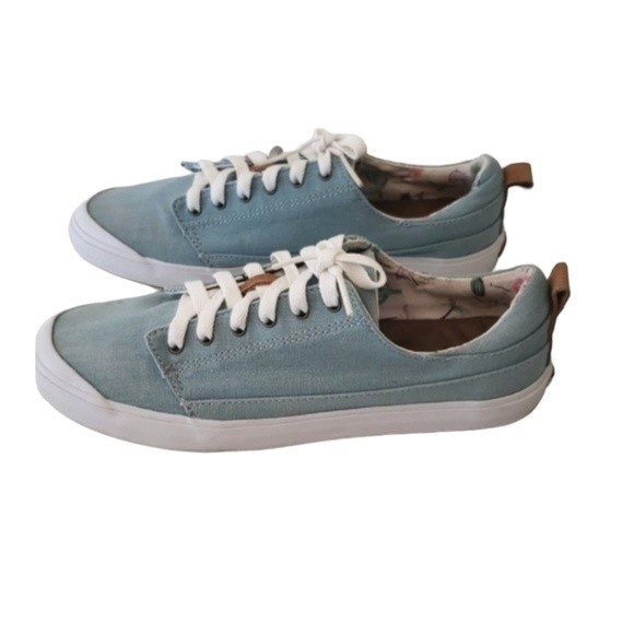 REEF WALLED WOMEN'S LACE-UP CANVAS SNEAKERS GOOD USED CONDITION SIZE 7 - Picture 1 of 13